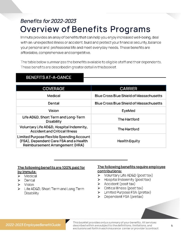 Immuta 2023 Employee Benefit Guide - Page 5