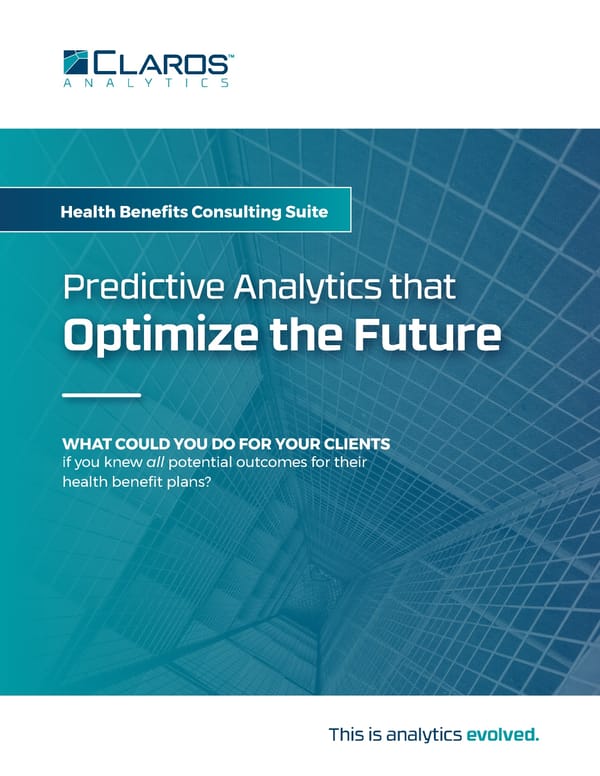 Claros Analytics Overview - Page 1