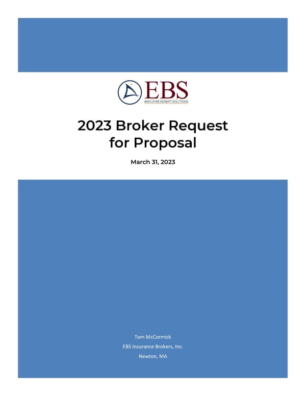 EBS Benefits Consulting RFP - Page 1