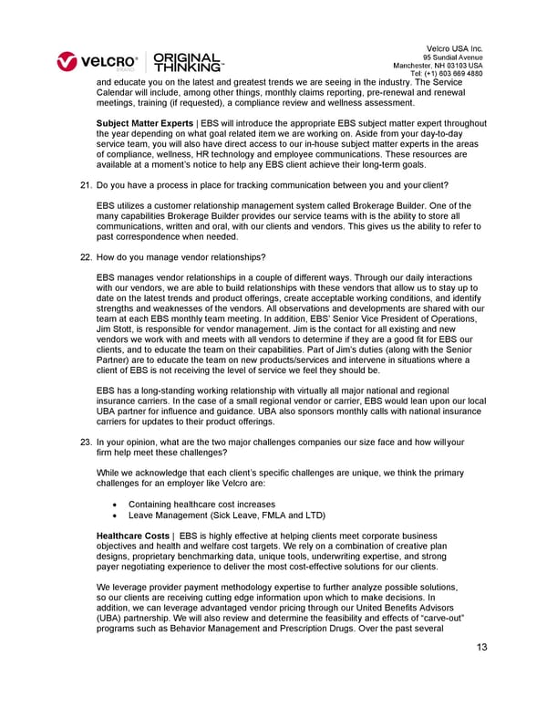 EBS Benefits Consulting RFP - Page 14