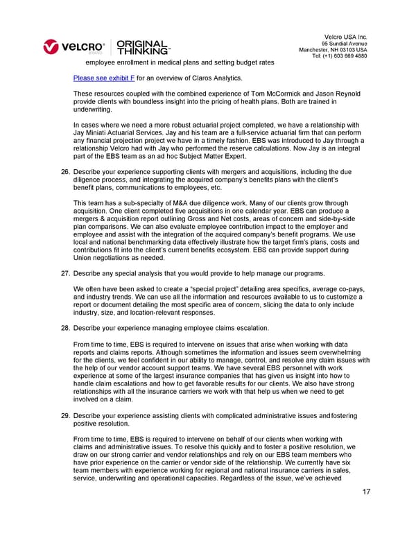EBS Benefits Consulting RFP - Page 18