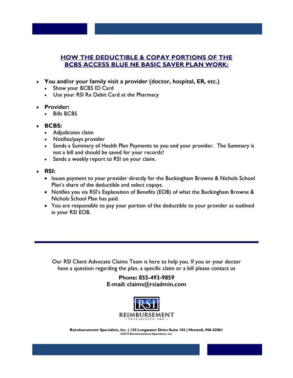 RSI Summary of Benefits   HMO Blue NE HDP - Page 2