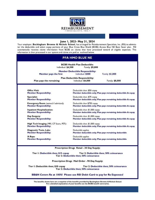 RSI Summary of Benefits   HMO Blue NE - Page 1