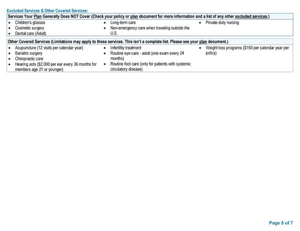 Access Blue New England Basic Saver II Summary of Benefits & Coverage - Page 5