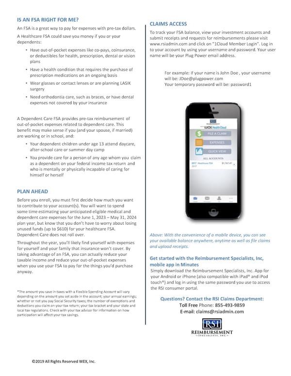 RSI FSA Instructions - Page 2