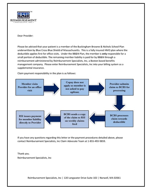 RSI Provider Letter - Page 1