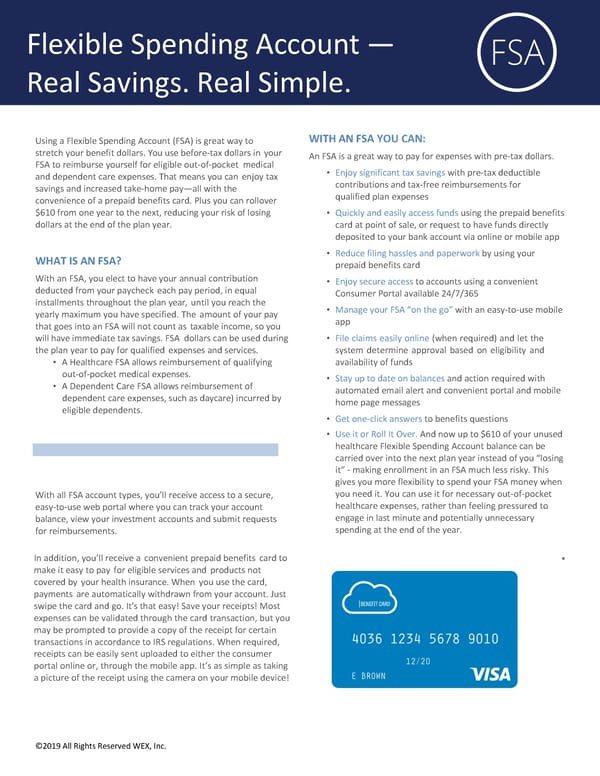 RSI FSA Information Sheet - Page 1