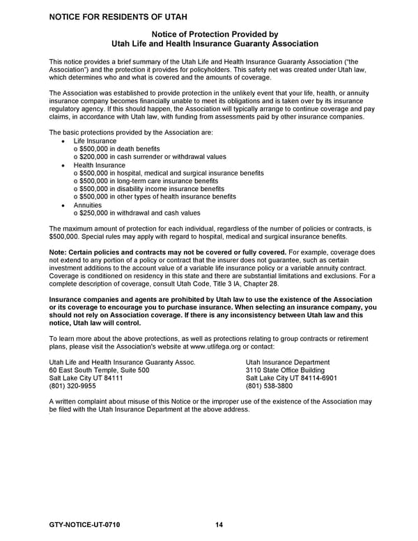 MetLife Long Term Disability Certificate - Page 14