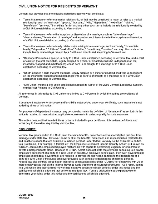 MetLife Long Term Disability Certificate - Page 16