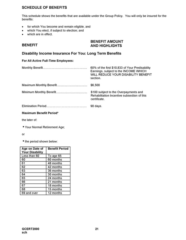 MetLife Long Term Disability Certificate - Page 21