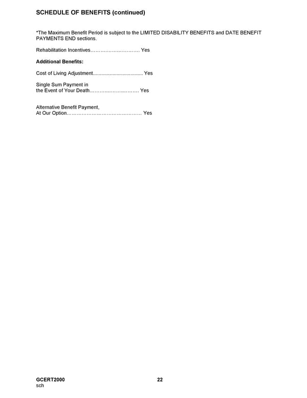 MetLife Long Term Disability Certificate - Page 22