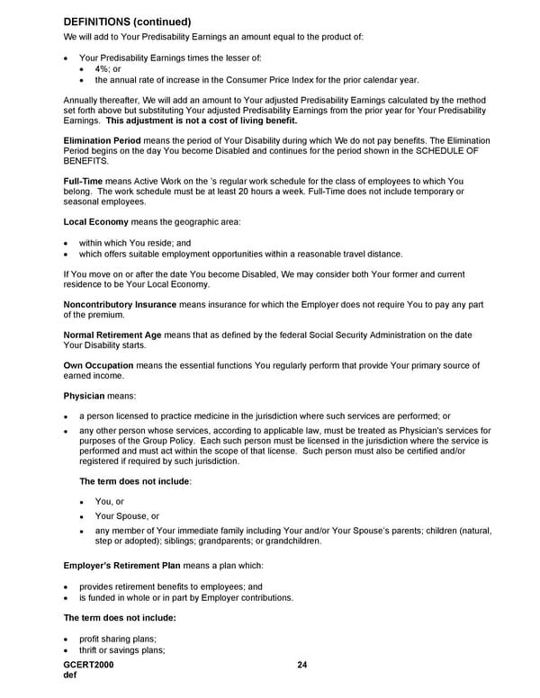 MetLife Long Term Disability Certificate - Page 24