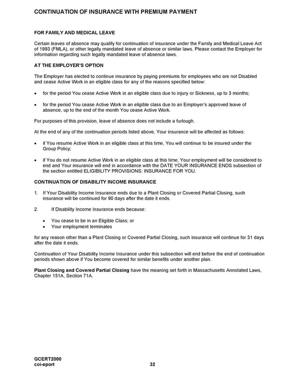 MetLife Long Term Disability Certificate - Page 32