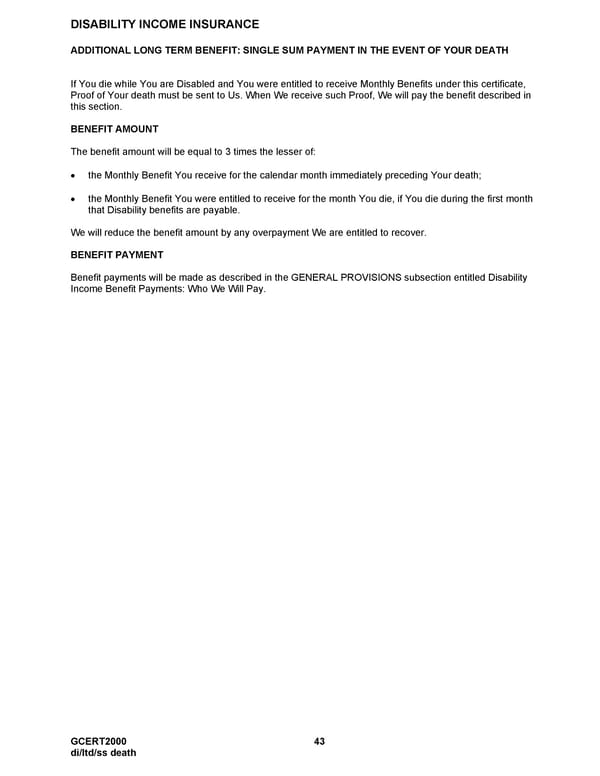 MetLife Long Term Disability Certificate - Page 43