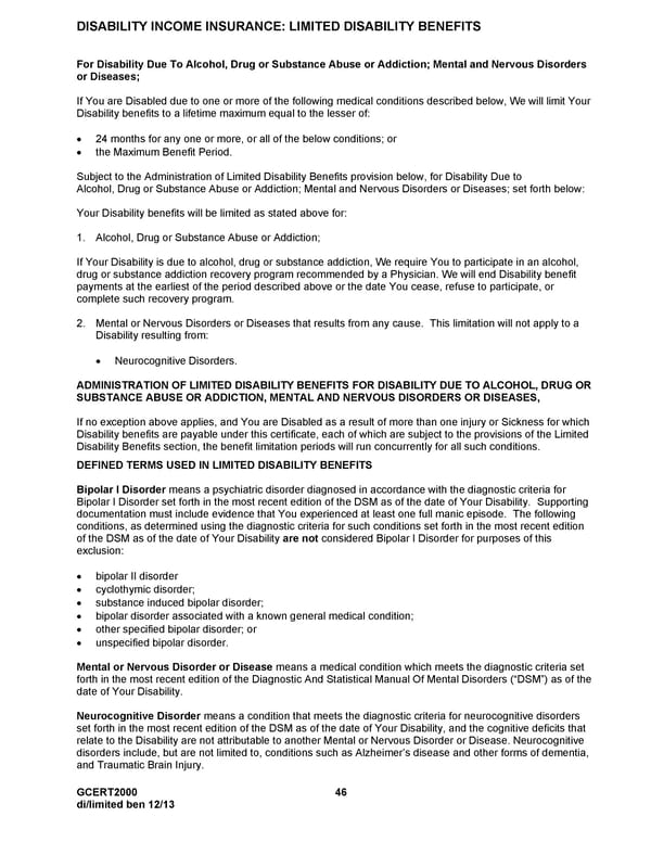 MetLife Long Term Disability Certificate - Page 46