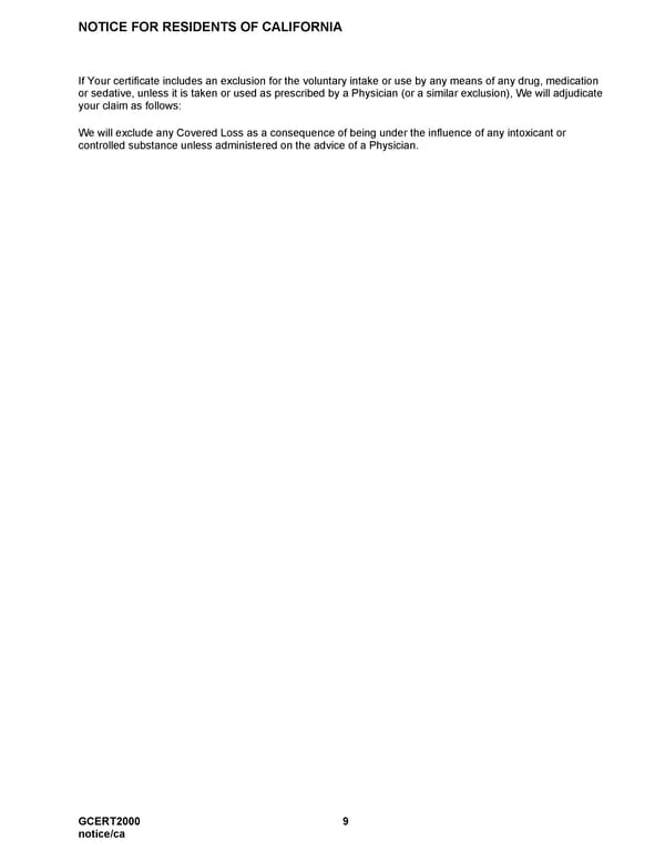 MetLife Voluntary Life Insurance Certificate - Page 10