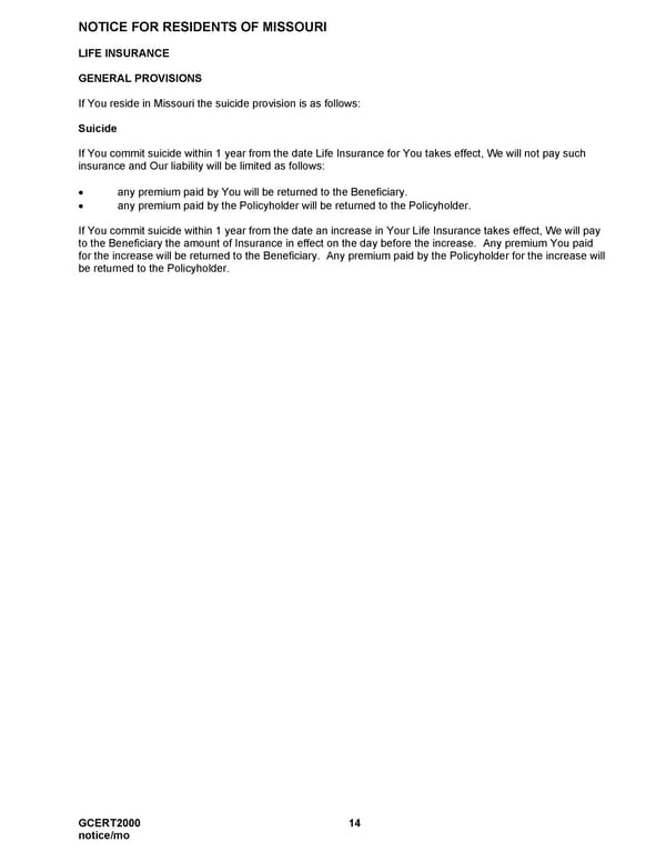 MetLife Voluntary Life Insurance Certificate - Page 15