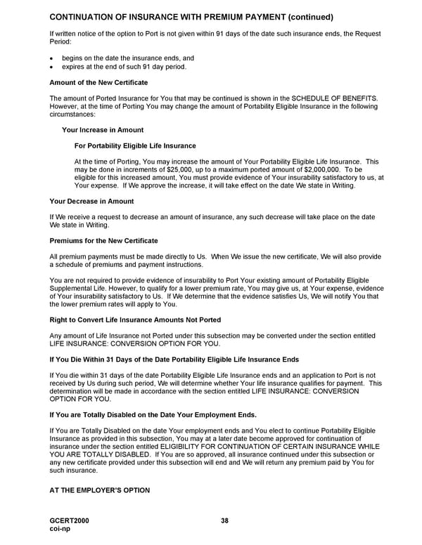 MetLife Voluntary Life Insurance Certificate - Page 39