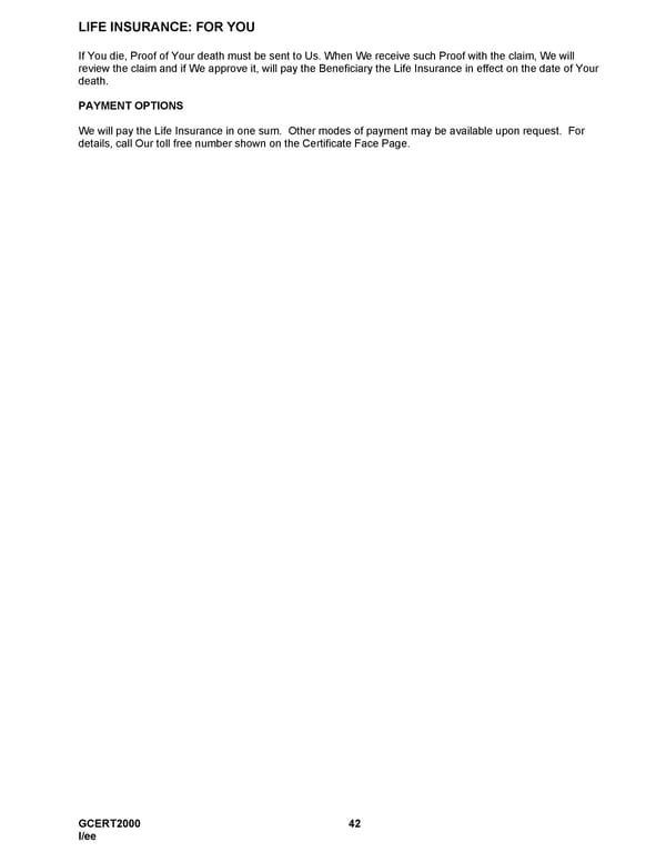 MetLife Voluntary Life Insurance Certificate - Page 43