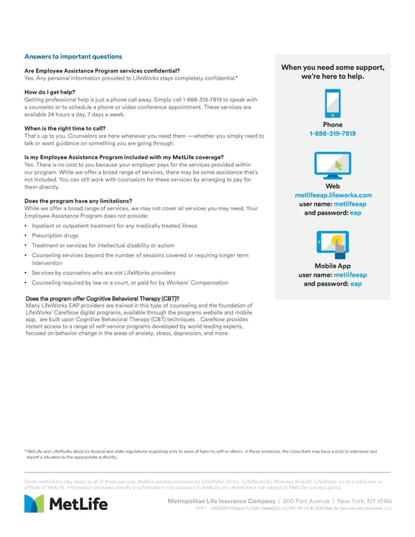 MetLife LifeWorks EAP - Page 2