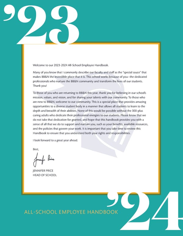 All-School Employee Handbook AY 23-24 - Page 2