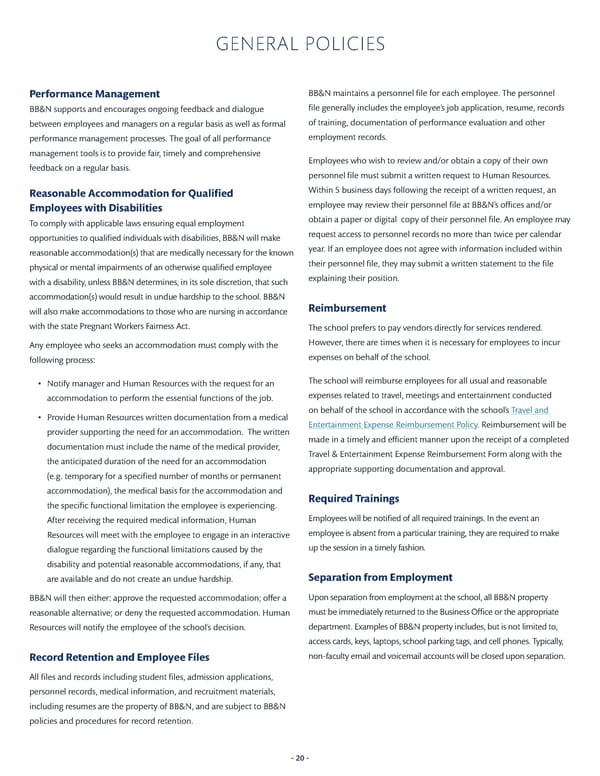 All-School Employee Handbook AY 23-24 - Page 20