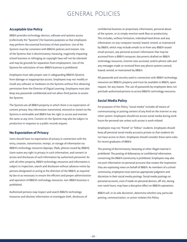 All-School Employee Handbook AY 23-24 - Page 21