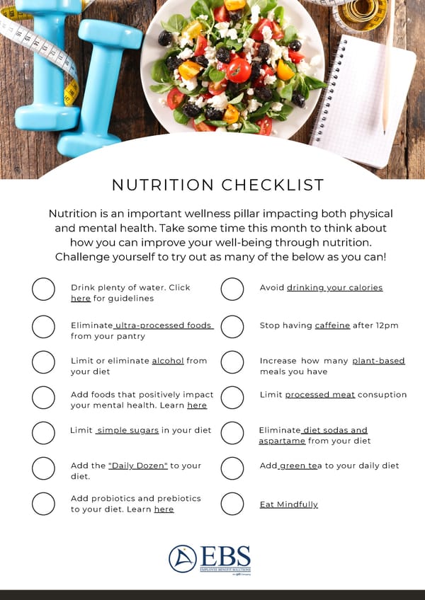 Nutrition Awareness Checklist - Page 1