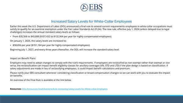Increased Salary Levels for White Collar Employees - Page 1