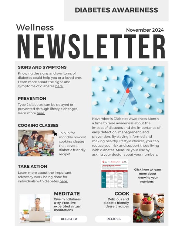Diabetes Awareness Newsletter - November 2024 - Page 1