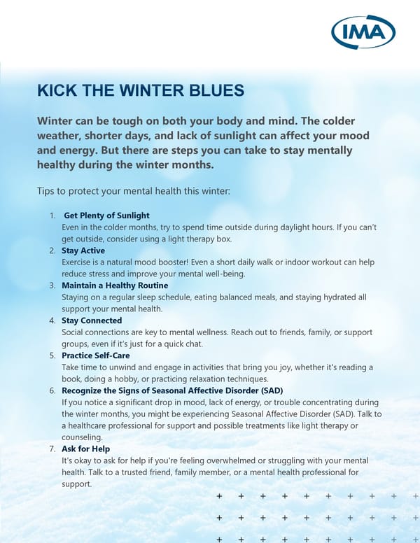 Kick the Winter Blues: Tips for Mental Health - Page 1