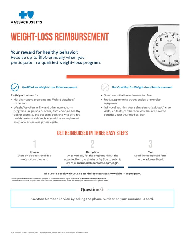 Massachusetts Weight-Loss Reimbursement Program - Page 1