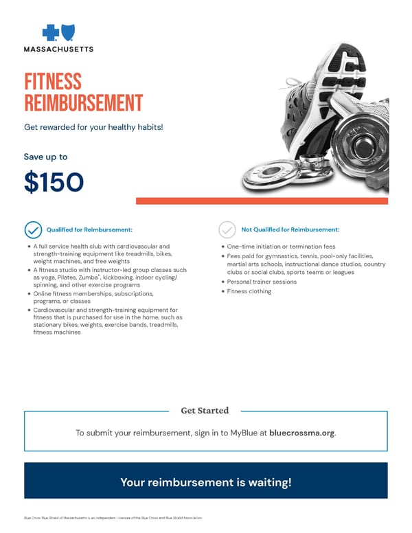 Fitness Reimbursement Program - Massachusetts - Page 1