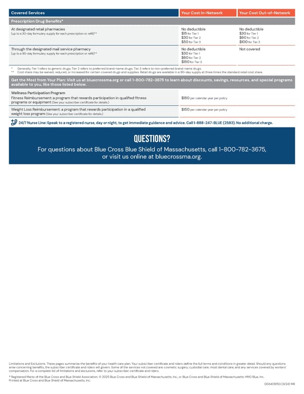 BlueCross BlueShield Preferred Blue PPO Summary of Benefits - Page 4