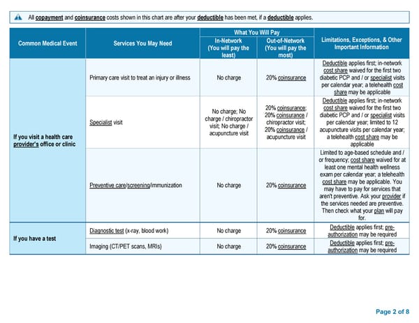 Summary of Benefits and Coverage: Blue PPO Saver - Page 2