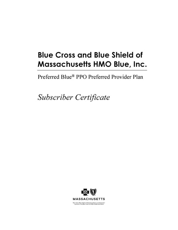 Blue Cross Blue Shield of Massachusetts Subscriber Information - Page 2