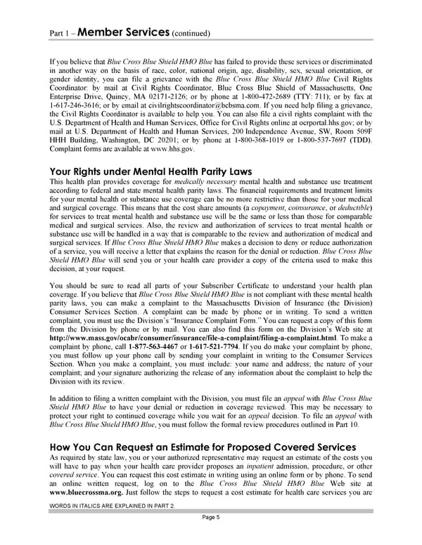 Blue Cross Blue Shield of Massachusetts Subscriber Information - Page 15