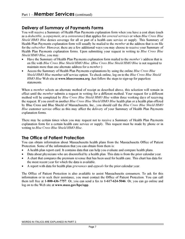 Blue Cross Blue Shield of Massachusetts Subscriber Information - Page 17