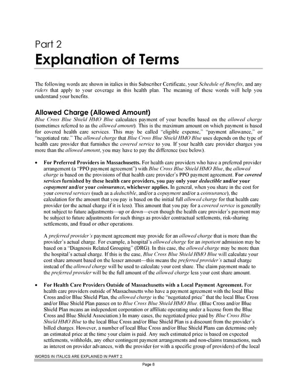 Blue Cross Blue Shield of Massachusetts Subscriber Information - Page 18
