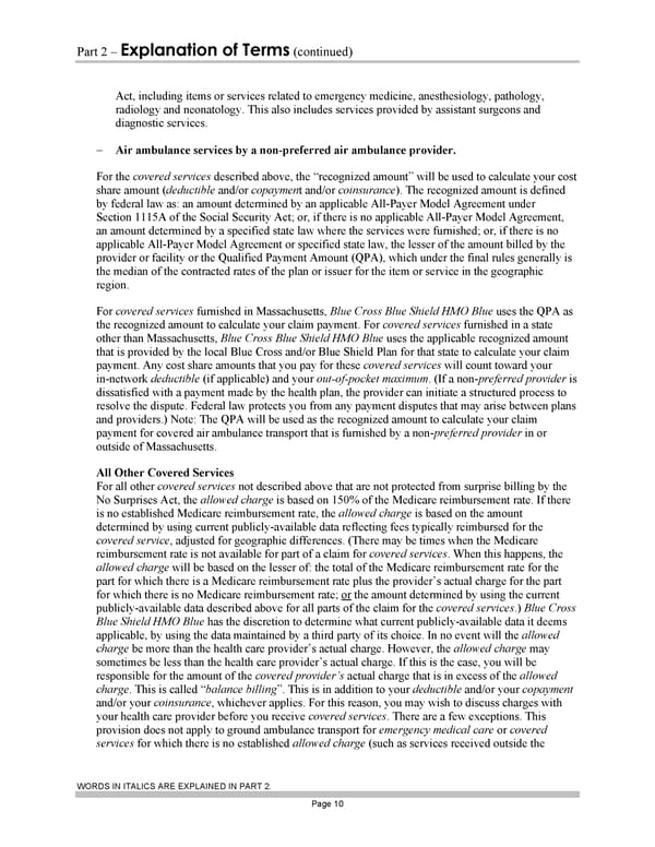 Blue Cross Blue Shield of Massachusetts Subscriber Information - Page 20