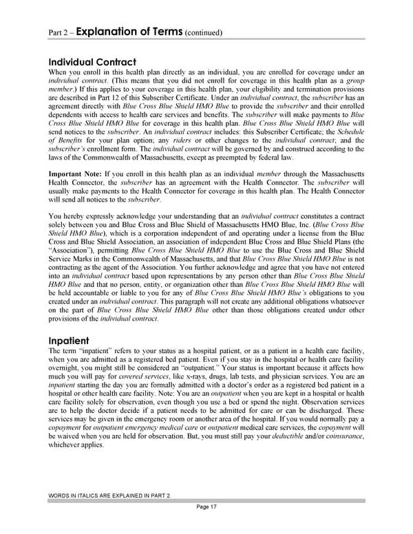 Blue Cross Blue Shield of Massachusetts Subscriber Information - Page 27