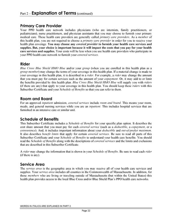 Blue Cross Blue Shield of Massachusetts Subscriber Information - Page 32