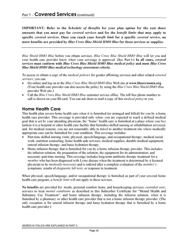 Blue Cross Blue Shield of Massachusetts Subscriber Information - Page 52