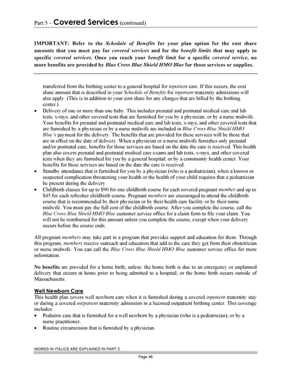 Blue Cross Blue Shield of Massachusetts Subscriber Information - Page 56
