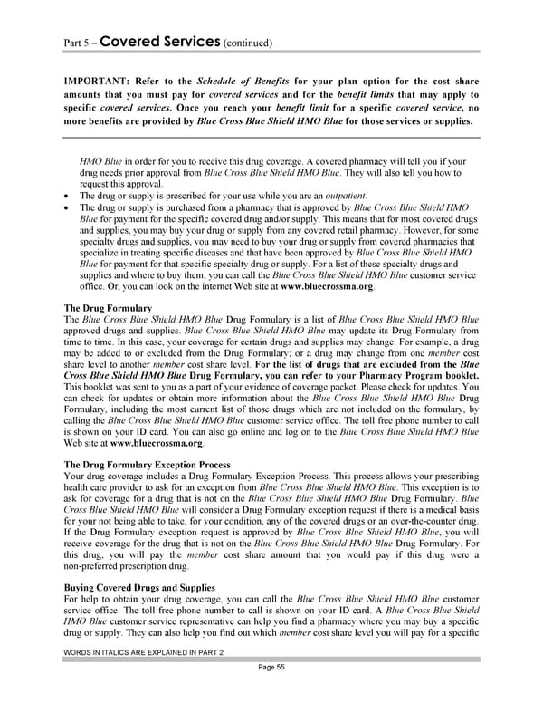 Blue Cross Blue Shield of Massachusetts Subscriber Information - Page 65