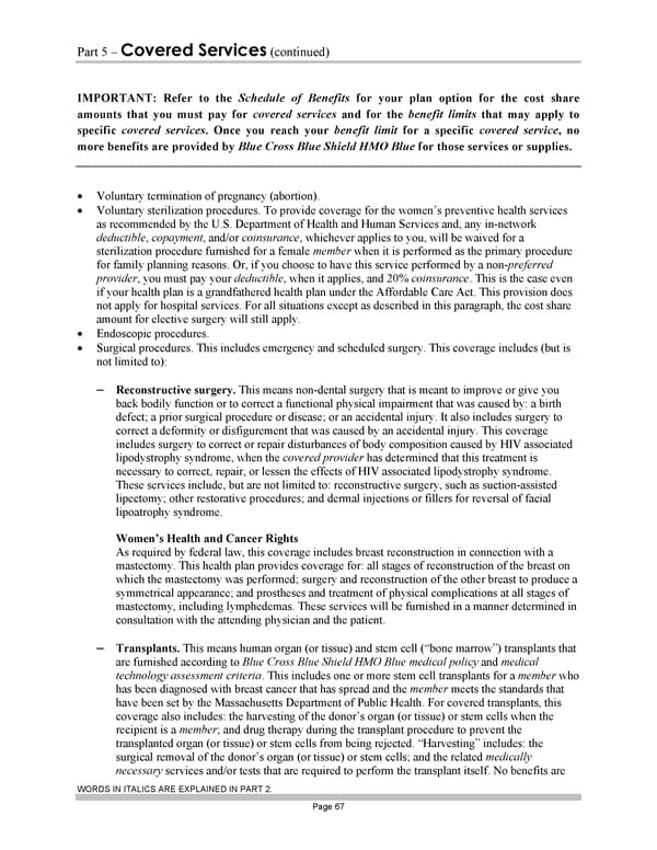 Blue Cross Blue Shield of Massachusetts Subscriber Information - Page 77