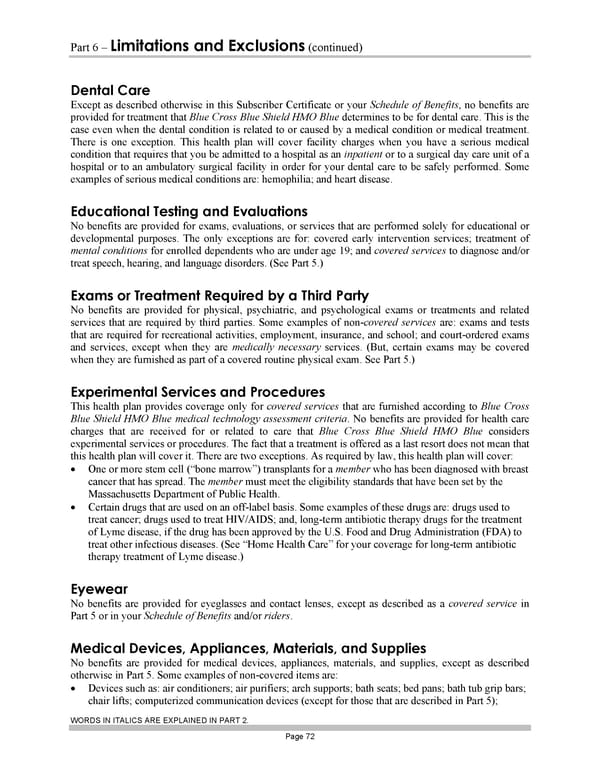 Blue Cross Blue Shield of Massachusetts Subscriber Information - Page 82