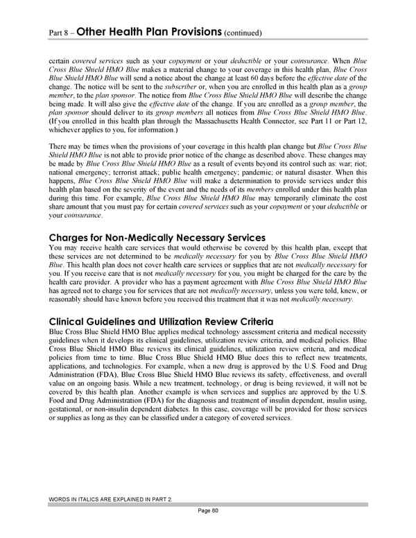 Blue Cross Blue Shield of Massachusetts Subscriber Information - Page 90