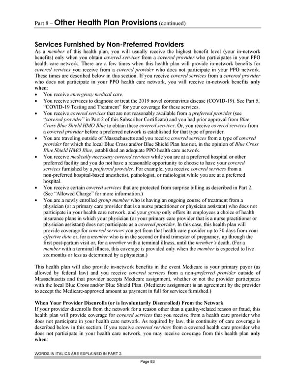 Blue Cross Blue Shield of Massachusetts Subscriber Information - Page 93