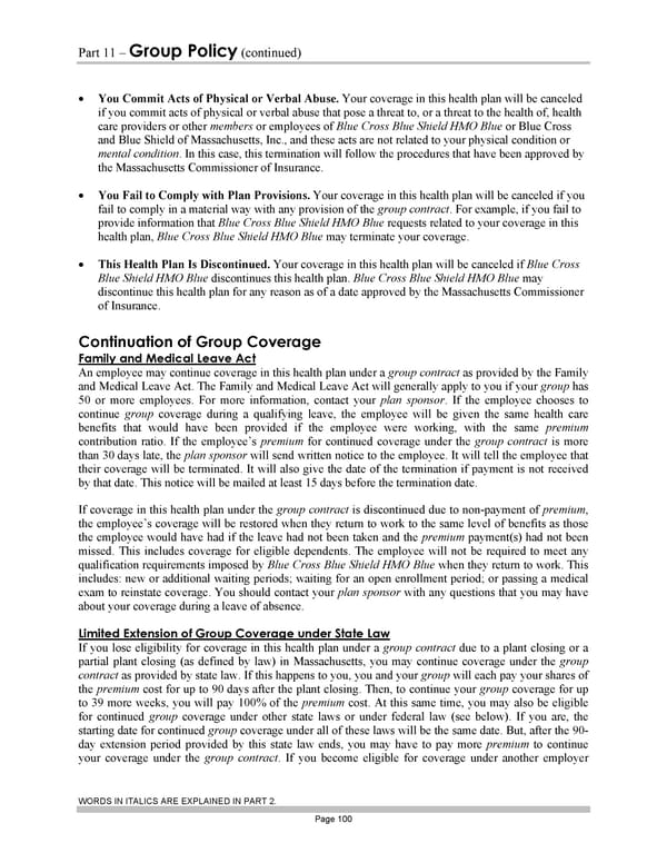 Blue Cross Blue Shield of Massachusetts Subscriber Information - Page 110